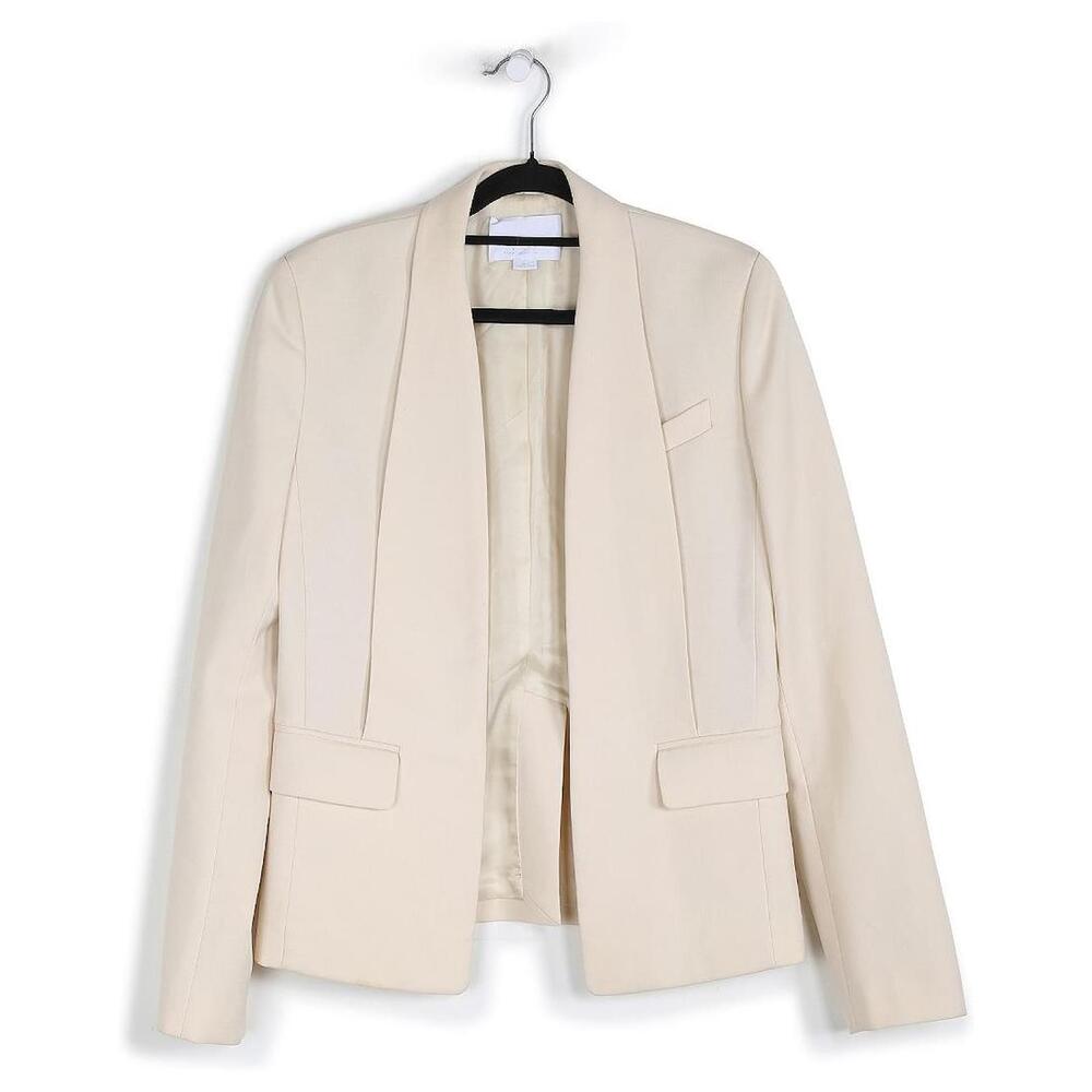 Alexander Wang Virgin Wool Shawl Lapel Blazer Size 8 Off-White